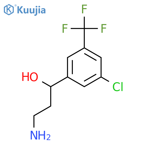 3-amino-1-3-chloro-5-(trifluoromethyl)phenylpropan-1-ol structure