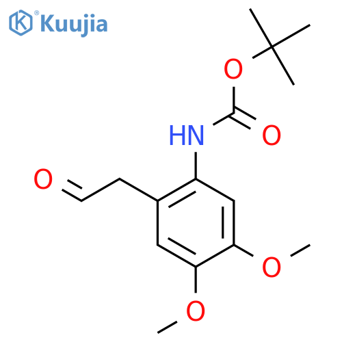 tert-butyl N-4,5-dimethoxy-2-(2-oxoethyl)phenylcarbamate structure