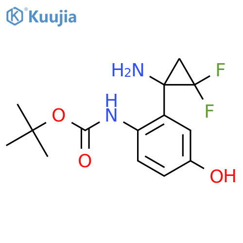 tert-butyl N-2-(1-amino-2,2-difluorocyclopropyl)-4-hydroxyphenylcarbamate structure