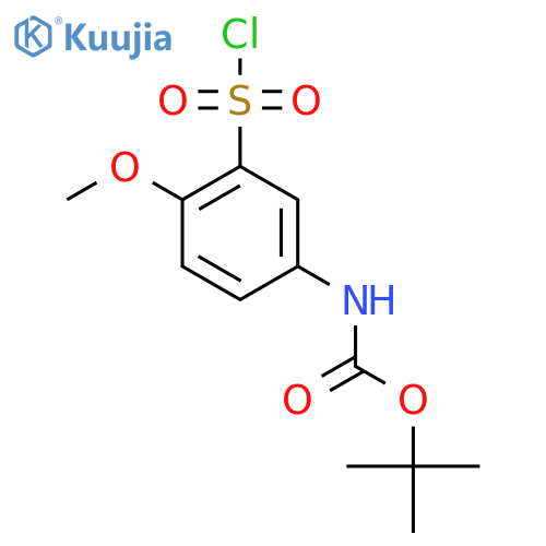 tert-butyl N-3-(chlorosulfonyl)-4-methoxyphenylcarbamate structure