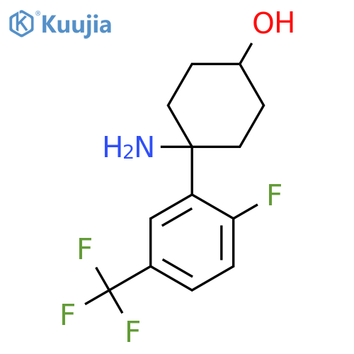 4-amino-4-2-fluoro-5-(trifluoromethyl)phenylcyclohexan-1-ol structure