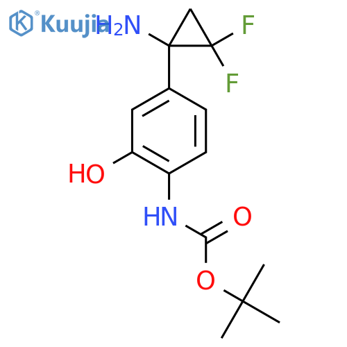tert-butyl N-4-(1-amino-2,2-difluorocyclopropyl)-2-hydroxyphenylcarbamate structure
