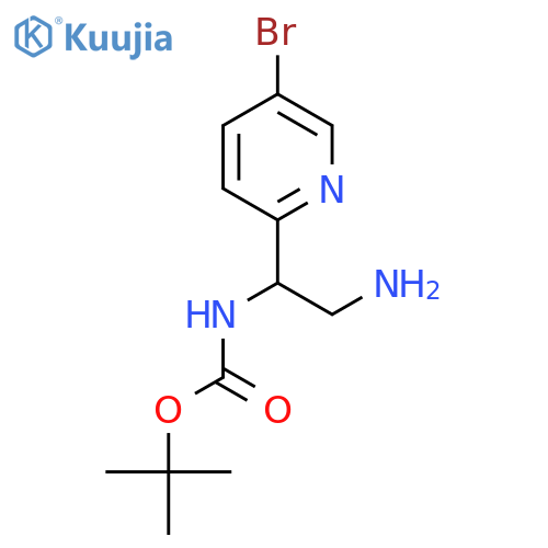 tert-butyl N-2-amino-1-(5-bromopyridin-2-yl)ethylcarbamate structure