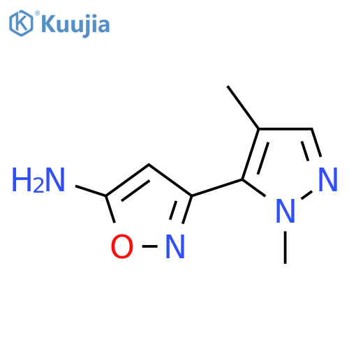 3-(1,4-dimethyl-1H-pyrazol-5-yl)-1,2-oxazol-5-amine structure