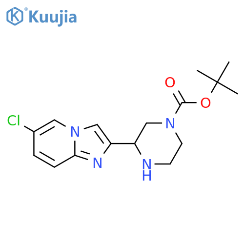 tert-butyl 3-{6-chloroimidazo1,2-apyridin-2-yl}piperazine-1-carboxylate structure
