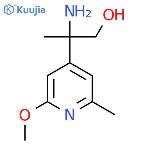 2-amino-2-(2-methoxy-6-methylpyridin-4-yl)propan-1-ol structure