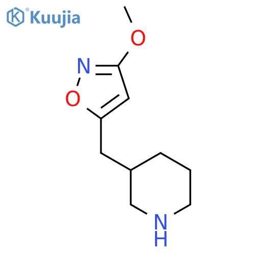 3-(3-methoxy-1,2-oxazol-5-yl)methylpiperidine structure