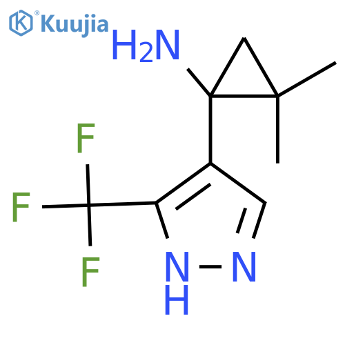 2,2-dimethyl-1-3-(trifluoromethyl)-1H-pyrazol-4-ylcyclopropan-1-amine structure