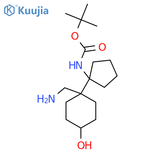 tert-butyl N-{1-1-(aminomethyl)-4-hydroxycyclohexylcyclopentyl}carbamate structure
