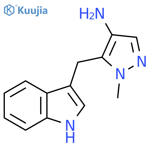 5-(1H-indol-3-yl)methyl-1-methyl-1H-pyrazol-4-amine structure