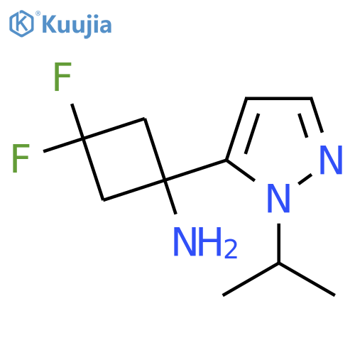 3,3-difluoro-1-1-(propan-2-yl)-1H-pyrazol-5-ylcyclobutan-1-amine structure