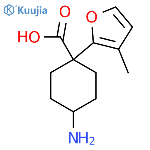 4-amino-1-(3-methylfuran-2-yl)cyclohexane-1-carboxylic acid structure