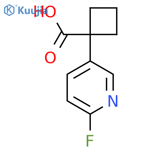 1-(6-fluoropyridin-3-yl)cyclobutane-1-carboxylic acid structure