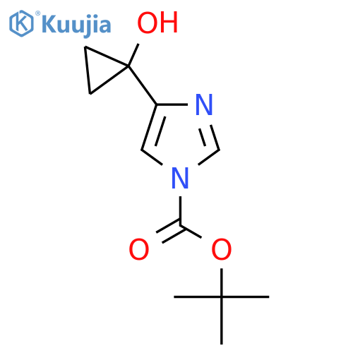 tert-butyl 4-(1-hydroxycyclopropyl)-1H-imidazole-1-carboxylate structure