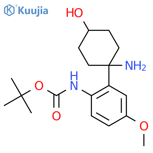 tert-butyl N-2-(1-amino-4-hydroxycyclohexyl)-4-methoxyphenylcarbamate structure