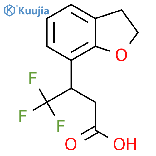 3-(2,3-dihydro-1-benzofuran-7-yl)-4,4,4-trifluorobutanoic acid structure