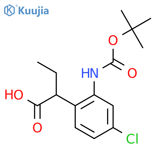 2-(2-{(tert-butoxy)carbonylamino}-4-chlorophenyl)butanoic acid structure
