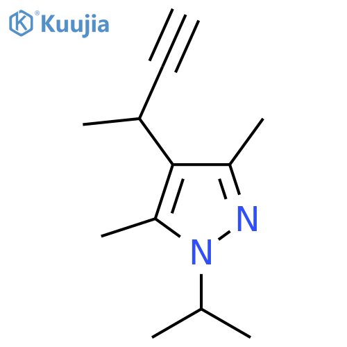 4-(but-3-yn-2-yl)-3,5-dimethyl-1-(propan-2-yl)-1H-pyrazole structure