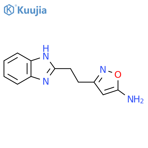 3-2-(1H-1,3-benzodiazol-2-yl)ethyl-1,2-oxazol-5-amine structure