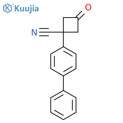 3-oxo-1-(4-phenylphenyl)cyclobutane-1-carbonitrile structure