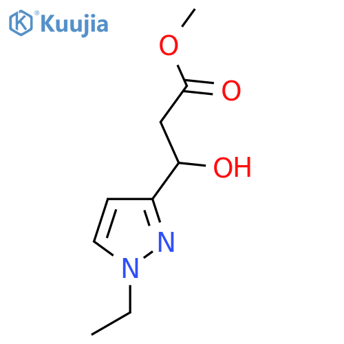 methyl 3-(1-ethyl-1H-pyrazol-3-yl)-3-hydroxypropanoate structure