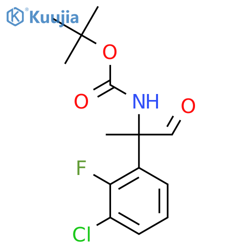 tert-butyl N-2-(3-chloro-2-fluorophenyl)-1-oxopropan-2-ylcarbamate structure