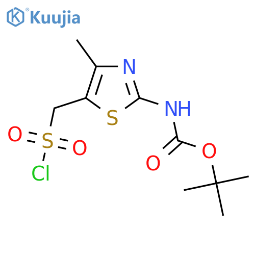 tert-butyl N-{5-(chlorosulfonyl)methyl-4-methyl-1,3-thiazol-2-yl}carbamate structure