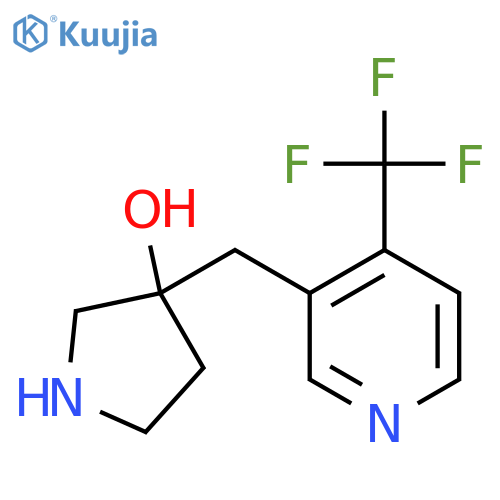 3-{4-(trifluoromethyl)pyridin-3-ylmethyl}pyrrolidin-3-ol structure