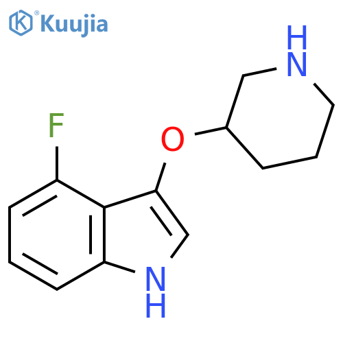 4-fluoro-3-(piperidin-3-yloxy)-1H-indole structure