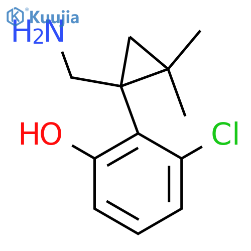 2-1-(aminomethyl)-2,2-dimethylcyclopropyl-3-chlorophenol structure
