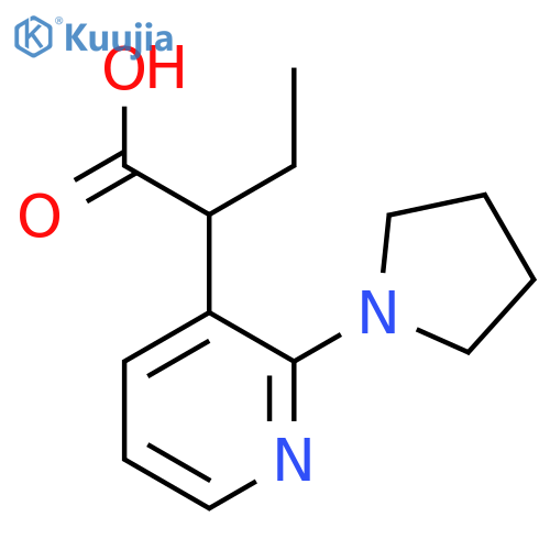 2-[2-(Pyrrolidin-1-yl)pyridin-3-yl]butanoic acid structure