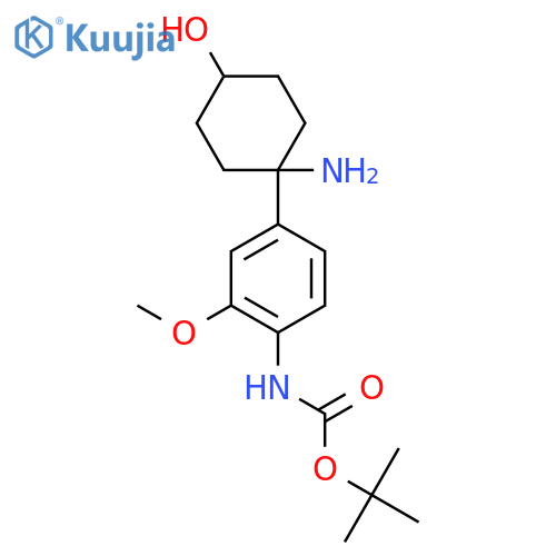 tert-butyl N-4-(1-amino-4-hydroxycyclohexyl)-2-methoxyphenylcarbamate structure