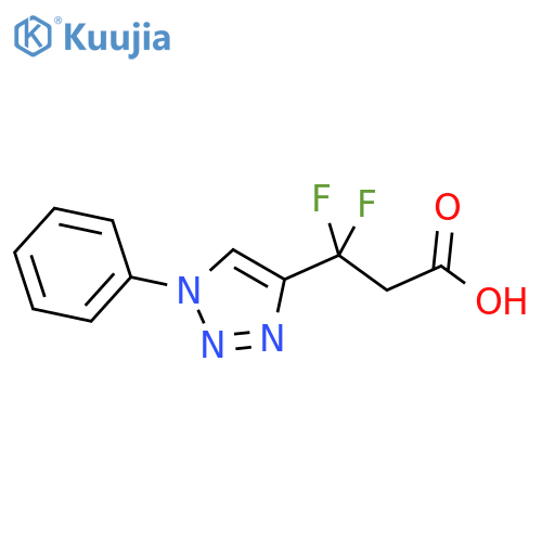 3,3-difluoro-3-(1-phenyl-1H-1,2,3-triazol-4-yl)propanoic acid structure