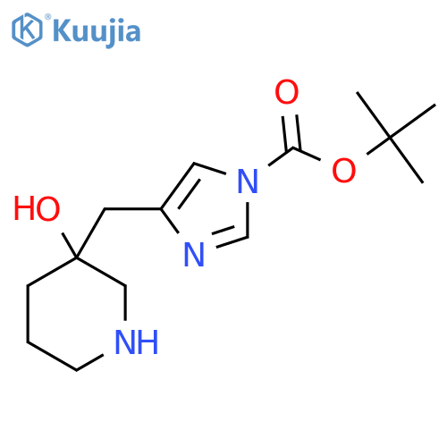 tert-butyl 4-(3-hydroxypiperidin-3-yl)methyl-1H-imidazole-1-carboxylate structure