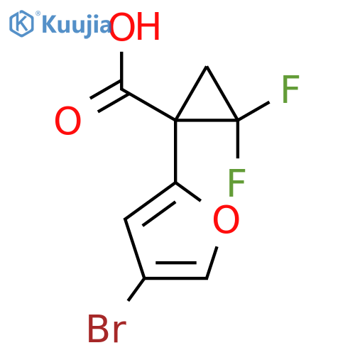 1-(4-bromofuran-2-yl)-2,2-difluorocyclopropane-1-carboxylic acid structure