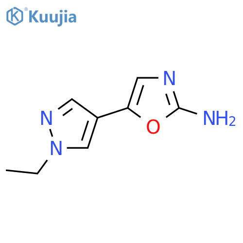 5-(1-ethyl-1H-pyrazol-4-yl)-1,3-oxazol-2-amine structure