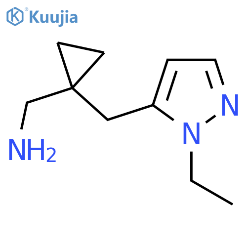 {1-(1-ethyl-1H-pyrazol-5-yl)methylcyclopropyl}methanamine structure