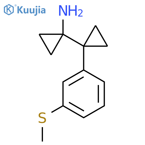 1-{1-3-(methylsulfanyl)phenylcyclopropyl}cyclopropan-1-amine structure