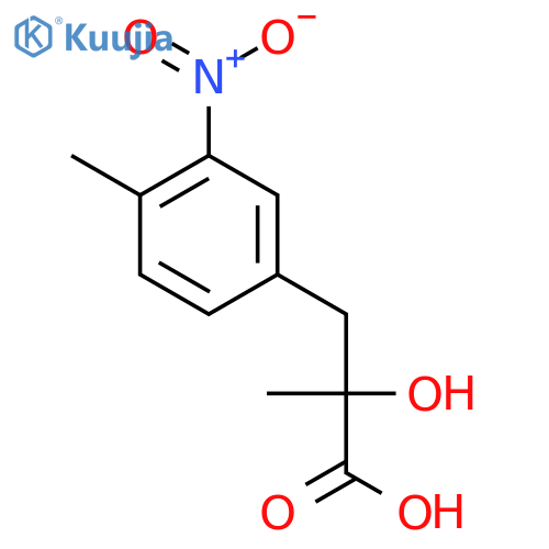 2-hydroxy-2-methyl-3-(4-methyl-3-nitrophenyl)propanoic acid structure