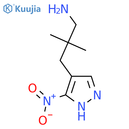 2,2-dimethyl-3-(3-nitro-1H-pyrazol-4-yl)propan-1-amine structure