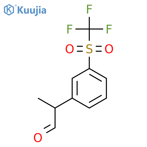 2-(3-trifluoromethanesulfonylphenyl)propanal structure