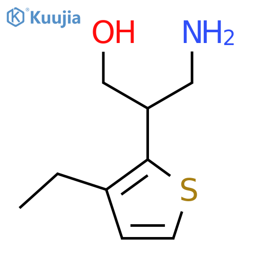 3-amino-2-(3-ethylthiophen-2-yl)propan-1-ol structure