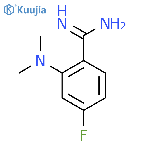2-(dimethylamino)-4-fluorobenzene-1-carboximidamide structure
