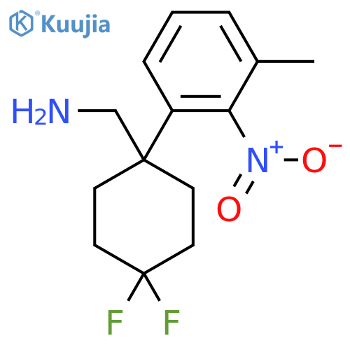 4,4-difluoro-1-(3-methyl-2-nitrophenyl)cyclohexylmethanamine structure