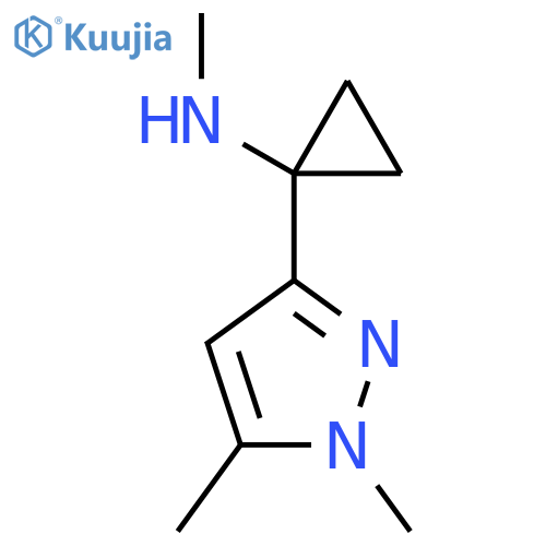 1-(1,5-dimethyl-1H-pyrazol-3-yl)-N-methylcyclopropan-1-amine structure