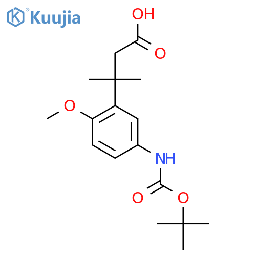 3-(5-{[(Tert-butoxy)carbonyl]amino}-2-methoxyphenyl)-3-methylbutanoic acid structure