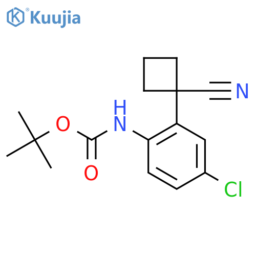tert-butyl N-4-chloro-2-(1-cyanocyclobutyl)phenylcarbamate structure