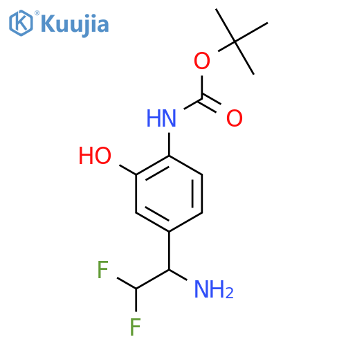 tert-butyl N-4-(1-amino-2,2-difluoroethyl)-2-hydroxyphenylcarbamate structure