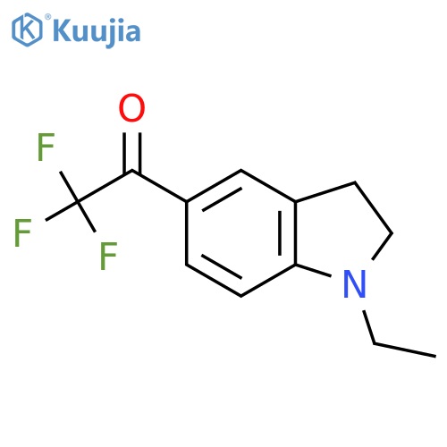 1-(1-ethyl-2,3-dihydro-1H-indol-5-yl)-2,2,2-trifluoroethan-1-one structure