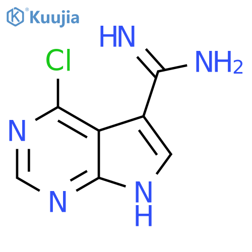 4-chloro-7H-pyrrolo2,3-dpyrimidine-5-carboximidamide structure